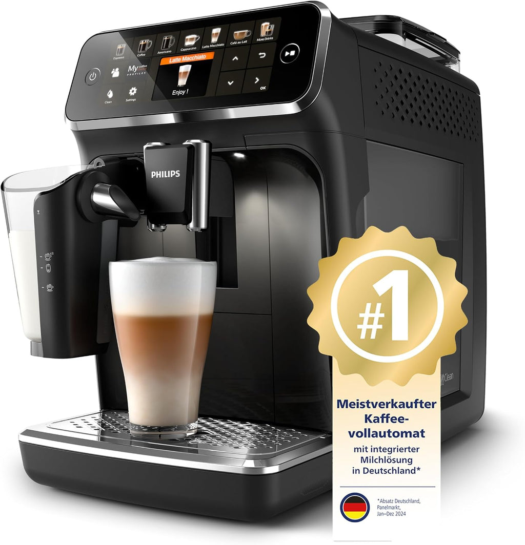 Philips EP5441/50 5400 Series LatteGo Kaffeevollautomat – 12 Getränke, Keramikmahlwerk, Matt Schwarz