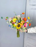 Wildflower Bridal Bouquet, Summer Wedding Bouquet, Boho Flower Bouquet,  Design in Sunflowers, Daisies, Dahlia and Ranunculus