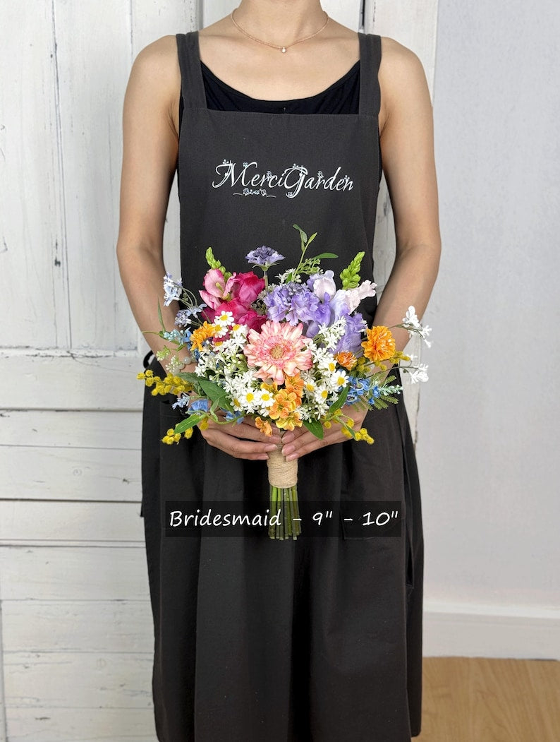 Summer Vibe Wildflowers Bridal Bouquet, Jewel Tone Color, Modern Bridal Trends, Destination Wedding Flower