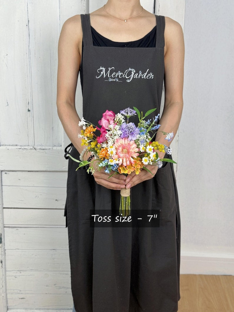 Summer Vibe Wildflowers Bridal Bouquet, Jewel Tone Color, Modern Bridal Trends, Destination Wedding Flower